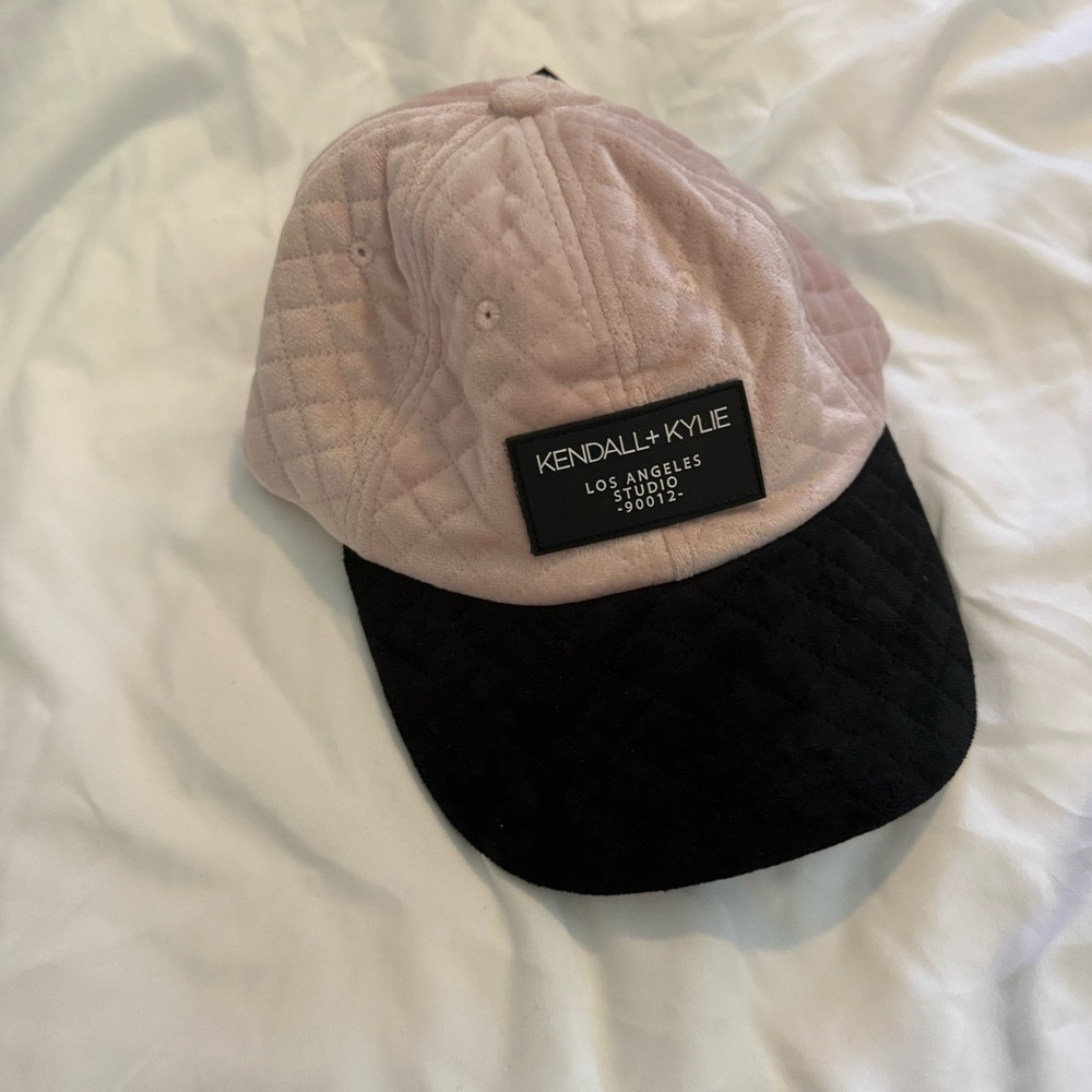 NWT Kendall + Kylie Los Angeles Studio Quilted Velour Baseball Cap